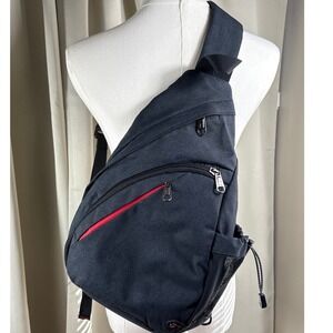 Outdoor Master Sling Bag Black Crossbody Backpack Hiking Travel Daypack Travel